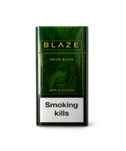 Blaze Swiss Blend Apple Sigara, elma aroması ve özel Swiss Blend tütün harmanıyla premium aromatik sigara deneyimi sunuyor.