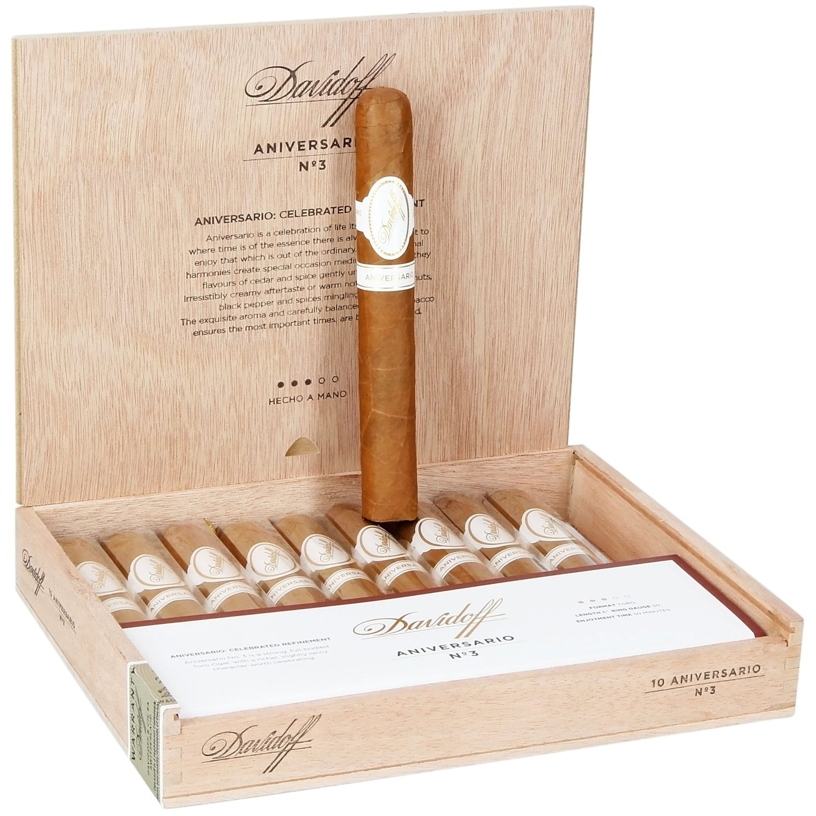 Davidoff Aniversario No. 3 Puro – Ceviz, Kremamsı Vanilya ve Sedir Aromalı