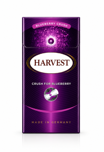 Harvest Blueberry Crush Little, yaban mersini aroması ve kompakt tasarımıyla yumuşak içimli premium aromatik sigara deneyimi sunuyor.