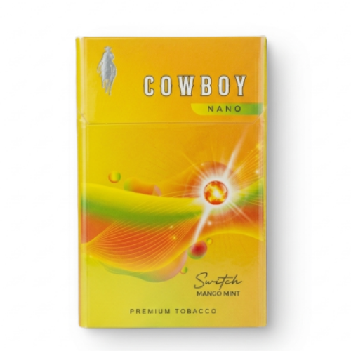 Cowboy Nano Slim Mango Mint tropikal mango ve mint aromalı kapsüllü slim sigara paket görseli