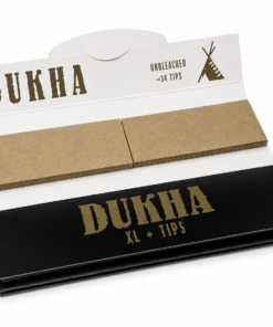 Dukha Unbleached King Size Tips Zıvanalı, ağartılmamış doğal yapısı ve hazır zıvanalı tasarımıyla premium sarma deneyimi sunuyor.