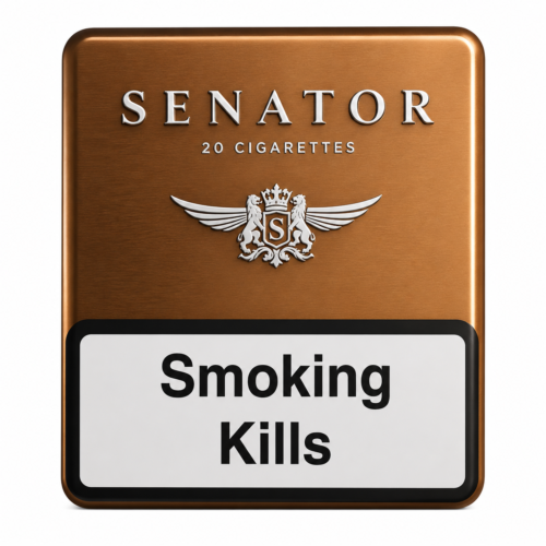 Senator Dark Crema Metal Kutu, kremsi aroma karakteri ve premium metal kutu tasarımıyla yumuşak içimli aromatik sigara deneyimi sunuyor.