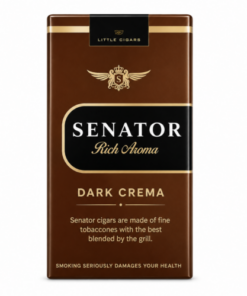 Senator Rich Aroma Dark Crema, kremsi aroma karakteri ve yumuşak içim yapısıyla premium aromatik sigara deneyimi sunuyor.