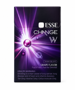 Esse Change Slim Grape Flavor, üzüm aroması ve kapsüllü filtre teknolojisiyle premium slim sigara deneyimi sunuyor.