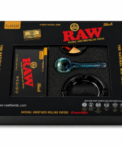 RAW Premium 5 Parça Pipo Smoking Set, pipo, metal grinder, küllük ve saklama ekipmanlarıyla premium kullanım deneyimi sunar.