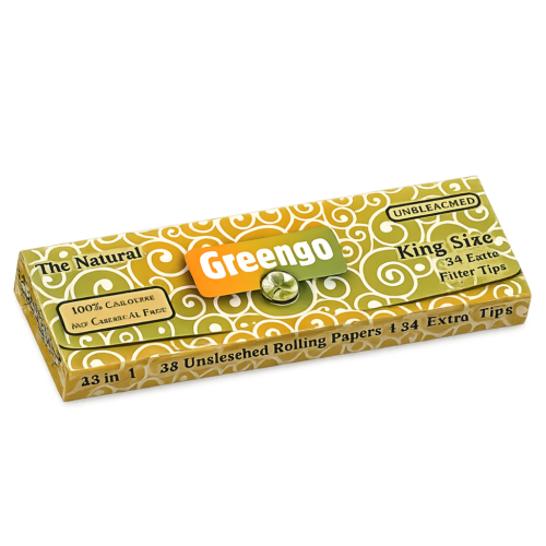 Greengo King Size Natural Filter Organik, doğal malzemelerden üretilen çevre dostu ve kaliteli king size filtre seçeneğidir.